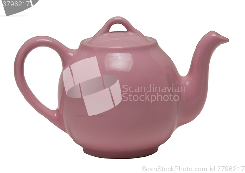 Image of Pink Teapot Against White Background