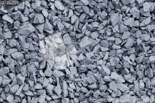 Image of Bluish Gray gravel used for construction fill - seamless backgro