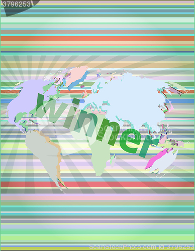 Image of winner written in search bar on virtual screen vector illustration