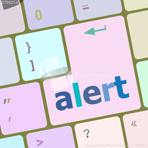 Image of alert button on the keyboard key vector illustration