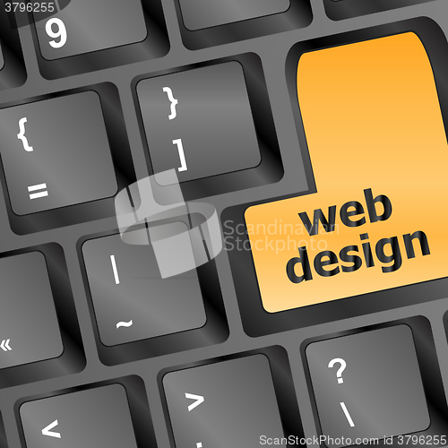 Image of Web design text on a button keyboard vector illustration