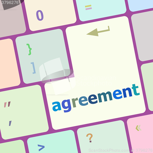 Image of concept of to agreement something, with message on enter key of keyboard vector illustration