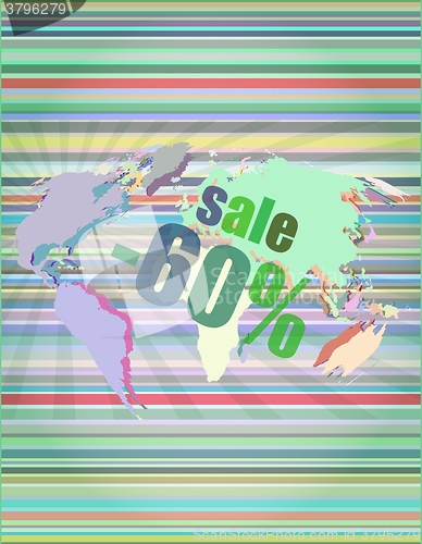 Image of Management concept: sale words on digital screen vector illustration