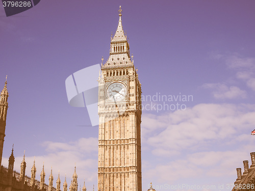 Image of Retro looking Big Ben in London