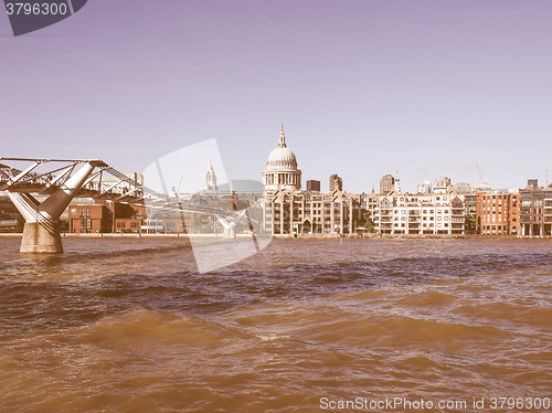 Image of Millennium Bridge in London vintage