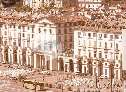 Image of Retro looking Piazza Vittorio in Turin