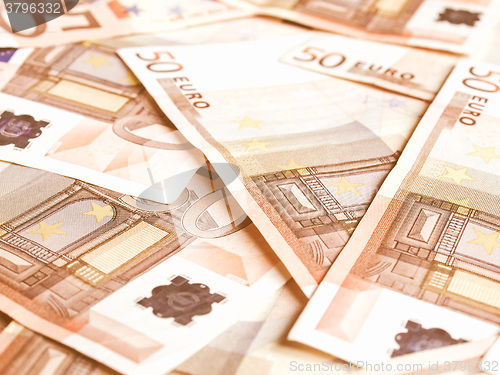 Image of  Euro bankonotes background vintage