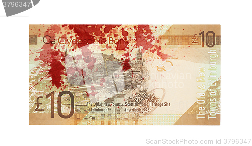 Image of Scottish Banknote, 10 pounds, blood