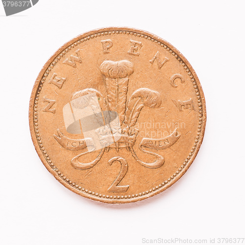 Image of  UK 2 pence coin vintage