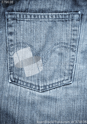 Image of Blue jeans back pocket