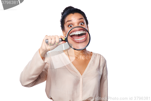 Image of Woman showing teeth