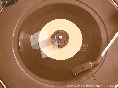 Image of  Vinyl record on turntable vintage