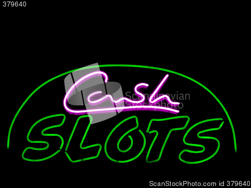 Image of cash slots neon sign