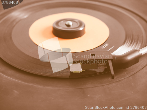 Image of  Vinyl record on turntable vintage