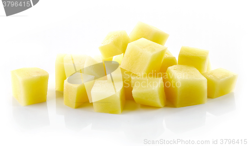 Image of chopped raw potatoes