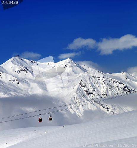Image of Ski resort at nice sun day