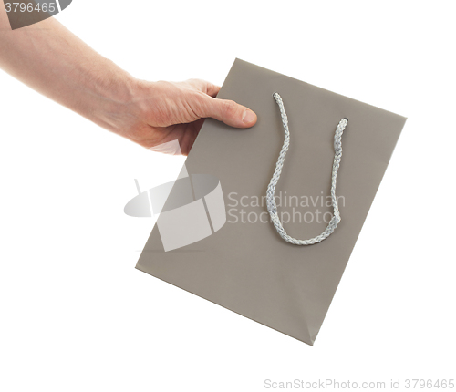 Image of Shopping man, gift bag