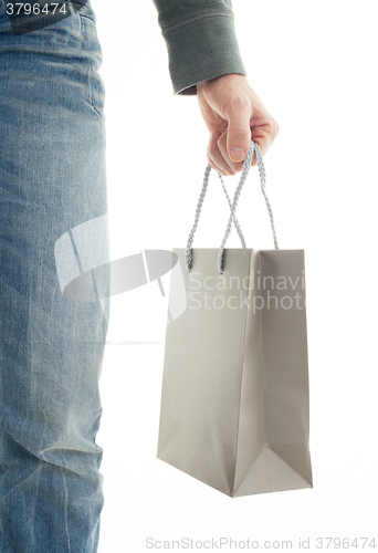 Image of Shopping man, gift bag