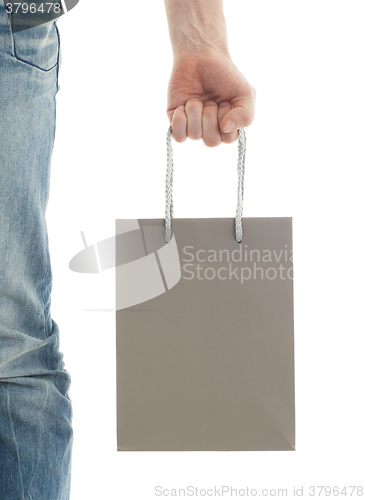 Image of Shopping man, gift bag