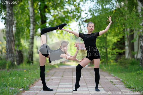 Image of Warm-Up of Teen Rhythmic Gymnasts