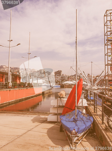 Image of Harbour Genoa Italy vintage