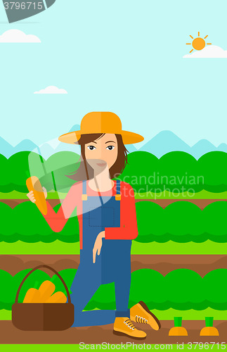 Image of Farmer collecting carrots.