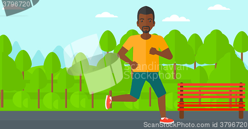Image of Sportive man jogging.
