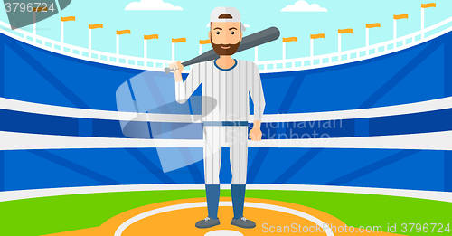 Image of Baseball player with bat.