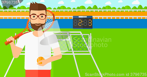 Image of Big tennis player.