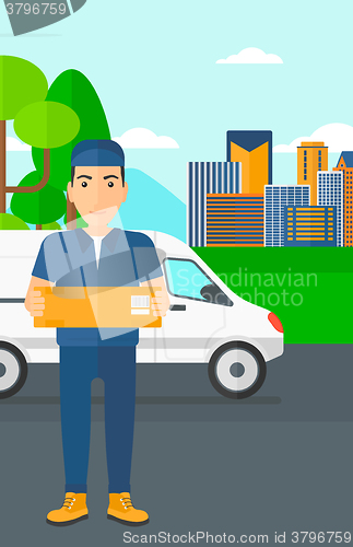 Image of Man delivering box.