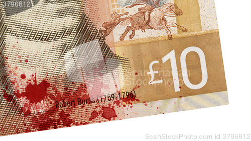 Image of Scottish Banknote, 10 pounds, blood