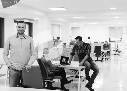 Image of young startup business man portrait at modern office