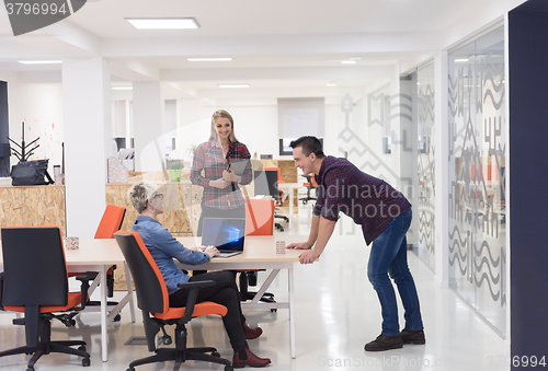 Image of business people group portrait at modern office