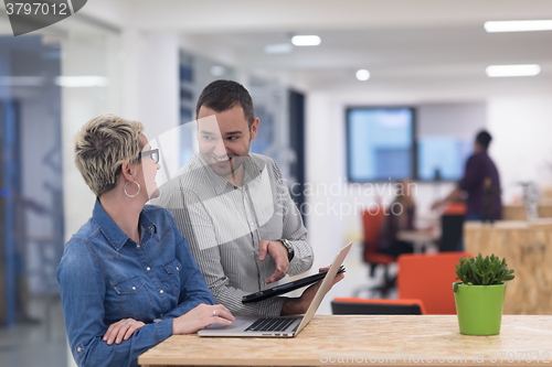 Image of startup business team on meeting at modern office