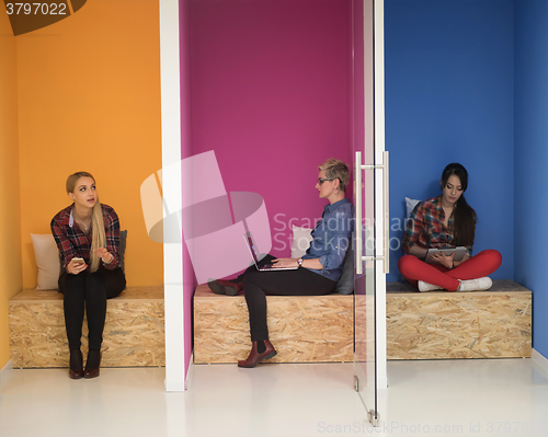 Image of group of business people in creative working  space