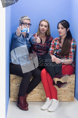 Image of group of business people in creative working  space