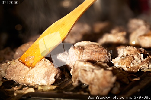 Image of Meat on the BBQ.