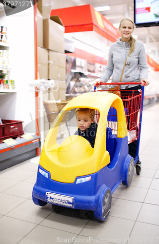 Image of Child friendly supermarket shopping