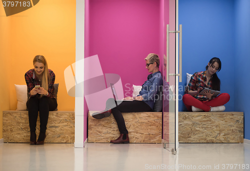 Image of group of business people in creative working  space