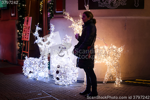 Image of Illuminated Bulldog cafe in Zagreb