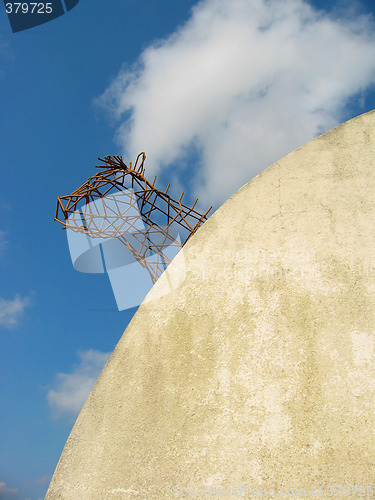 Image of Iron horse head and wall