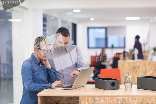 Image of startup business team on meeting at modern office