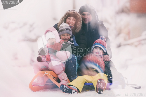 Image of family portrait on winter vacation