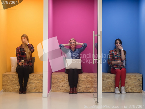 Image of group of business people in creative working  space