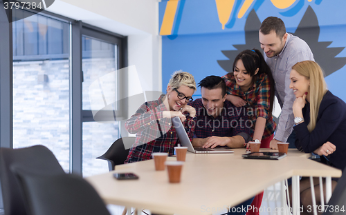 Image of startup business team on meeting at modern office