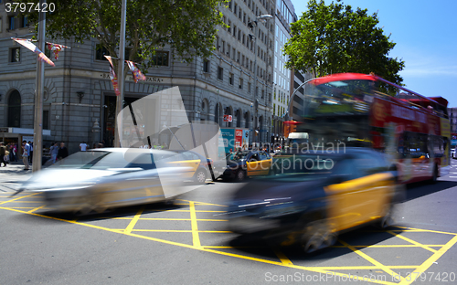 Image of Traffic in the centre of Barcelona.