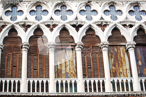 Image of Ancient building with worn facade in Venice, Italy