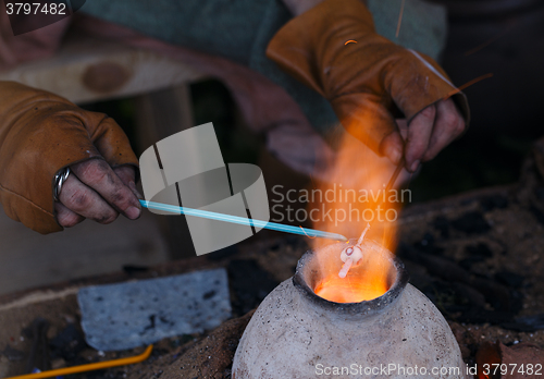 Image of Glass artist in his workshop