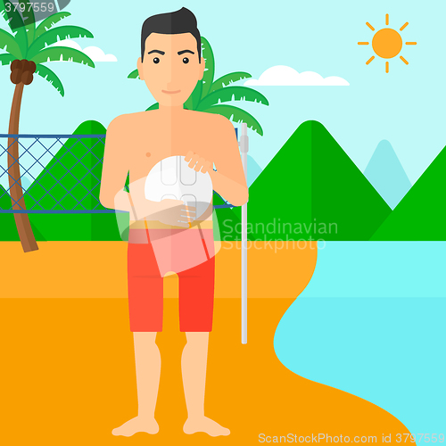 Image of Beach volleyball player.