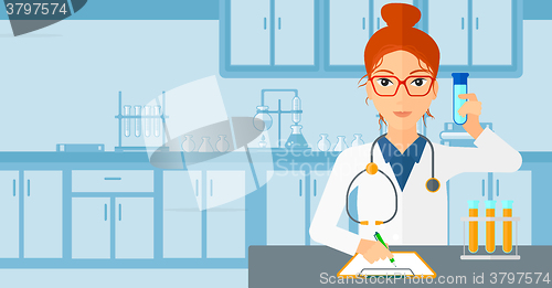 Image of Laboratory assistant working. 